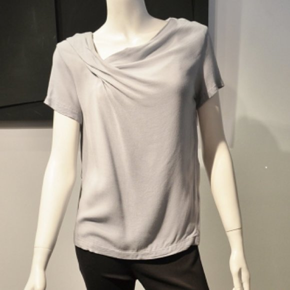 Veronique Miljkovitch Gray Rayon Drapey Shell - Picture 1 of 4